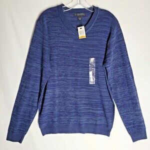 NWT Via Europa Men's Sweater Blue V Neck Long Sleeve Size Small